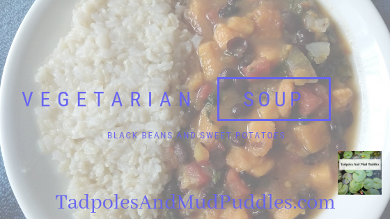 Vegetarian soup, thanksgiving side, black beans, sweet potatoes, spinach, fall, stew, soup, healthy