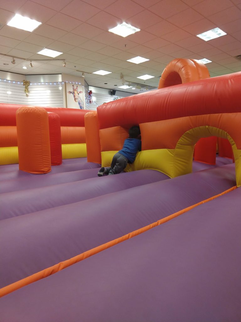 toddler, activities, toddler activities, winter fun, active toddler, inflatable park, inflatables please, KnB's 