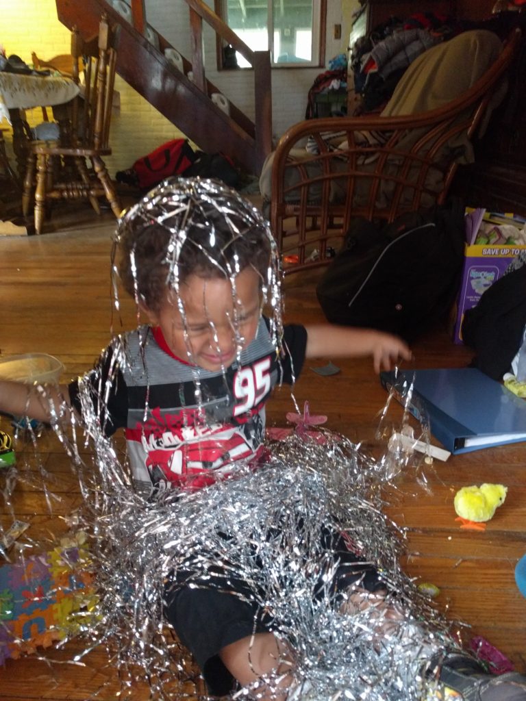 tinsel time from his easter basket