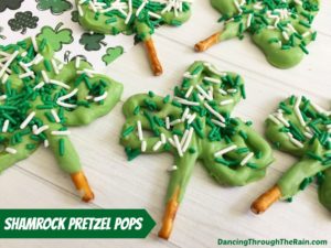 St. Patrick's Day shamrock pretzel treat