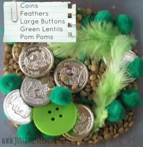 St. Patrick's Day sensory bin