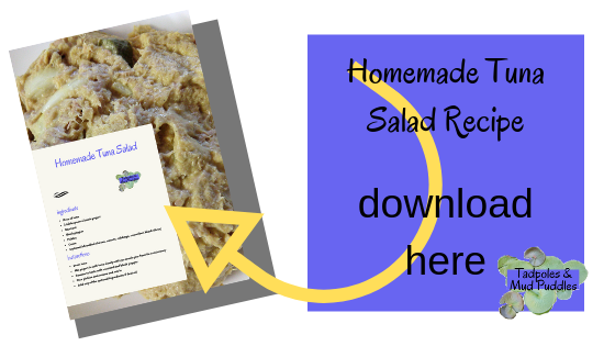 Freebie homemade tuna salad recipe card