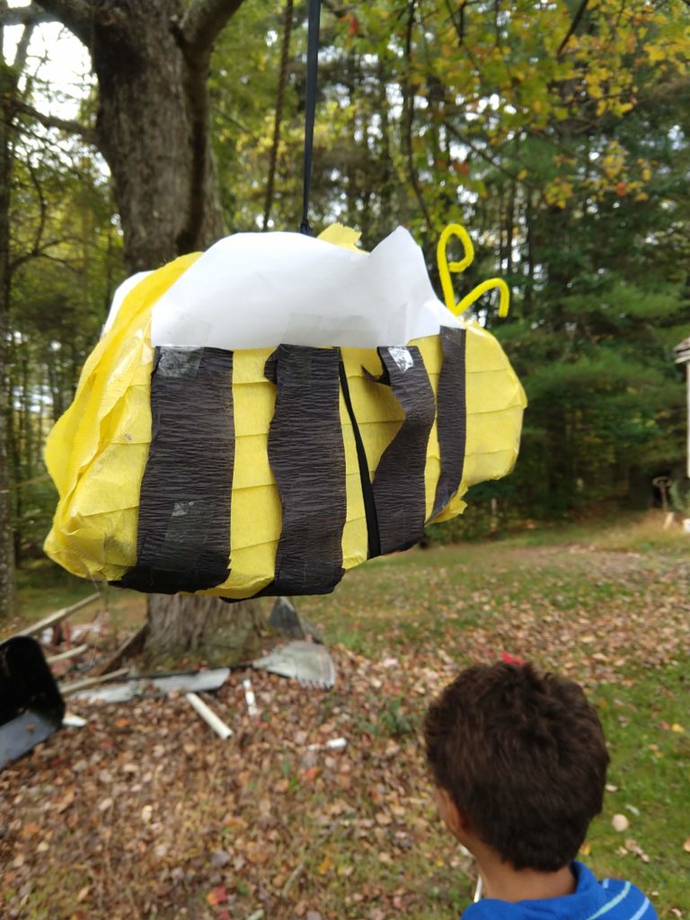 activity for our bug-themed birthday party bee pinata