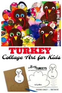 Cardboard collage turkey from Red Ted Art