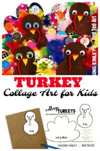 Cardboard collage turkey from Red Ted Art