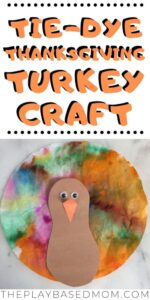tie-dye turkey craft from The Play Based Mom