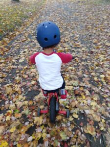 riding bike in the fall
