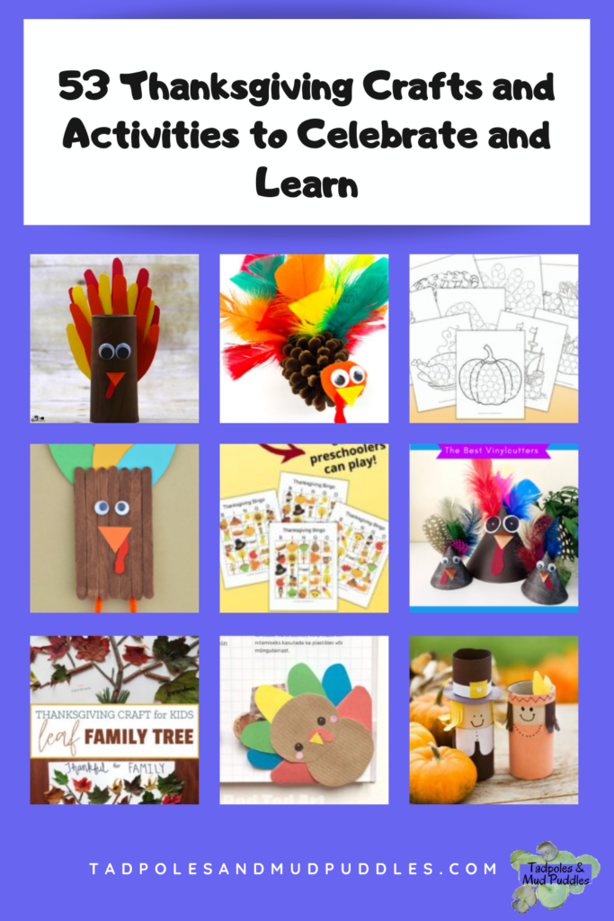 Thanksgiving crafts and activities roundup pin