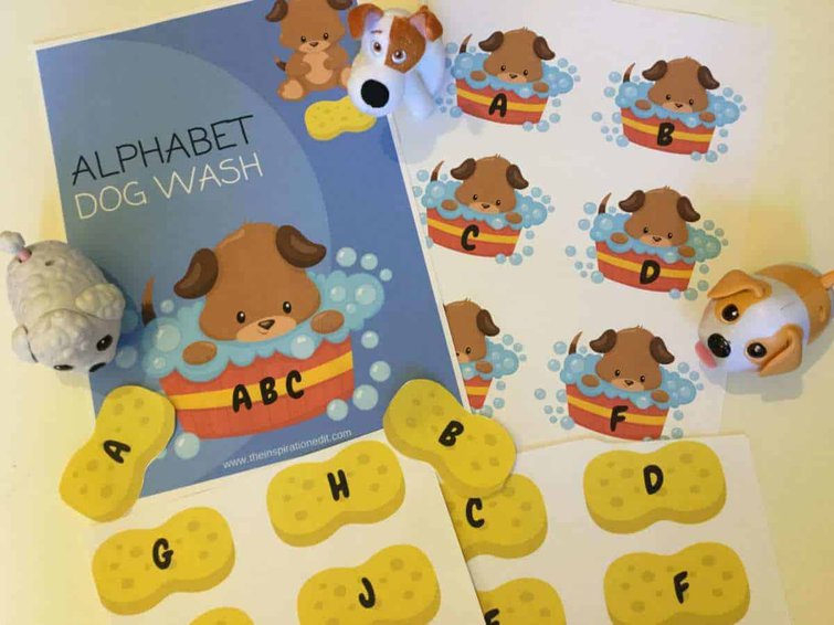 alphabet dog wash free phonics printable - the inspiration edit