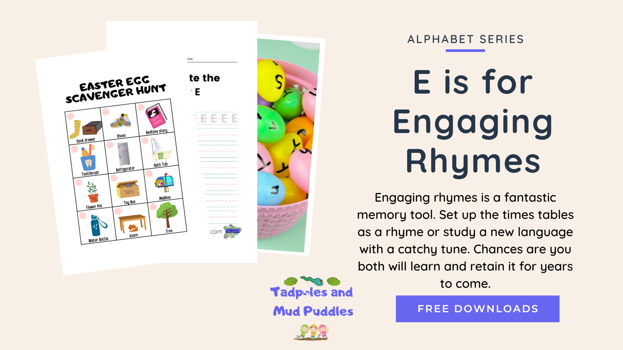 E is for engaging rhymes