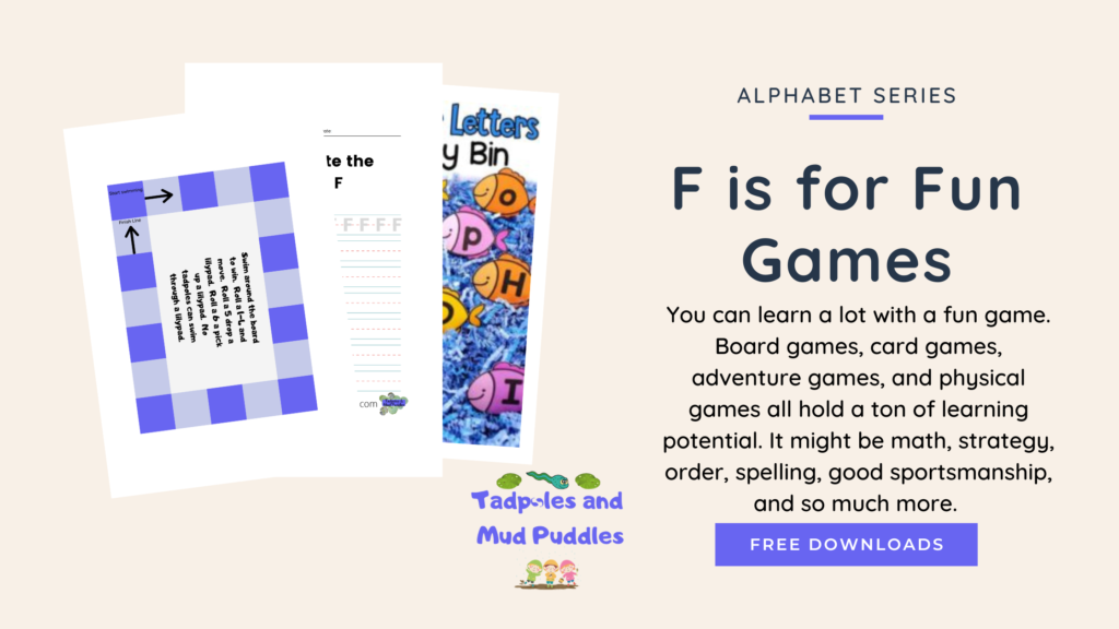 F is for fun games banner