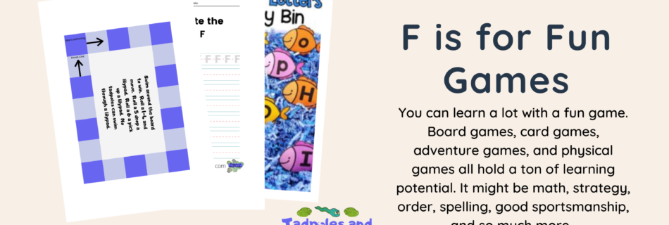 F is for fun games banner